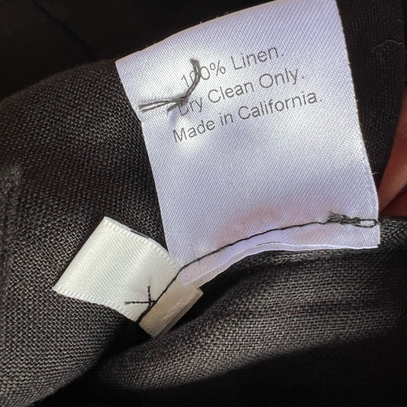 NWT Beatrice Valenzuela Linen Cubano Button Down Black Dress Size 2 MSRP $428 - Picture 10 of 11